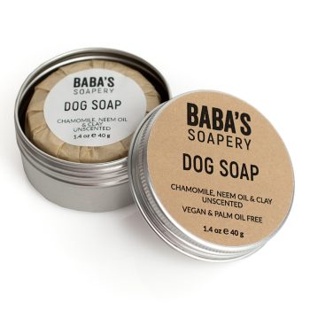 Джобен сапун за кучета с масло от нийм, лайка и червена хума - Baba's Soapery