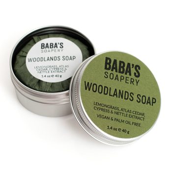 Джобен сапун WOODLANDS с коприва, лимонова трева, кедър и кипарис - Baba's Soapery