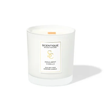 Ароматна соева свещ с дървен фитил - Indulgent Vanilla - Scentique