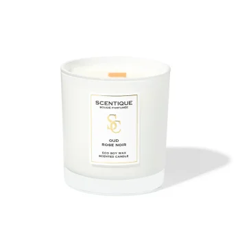 Ароматна соева свещ с дървен фитил - Oud Rose Noir - Scentique